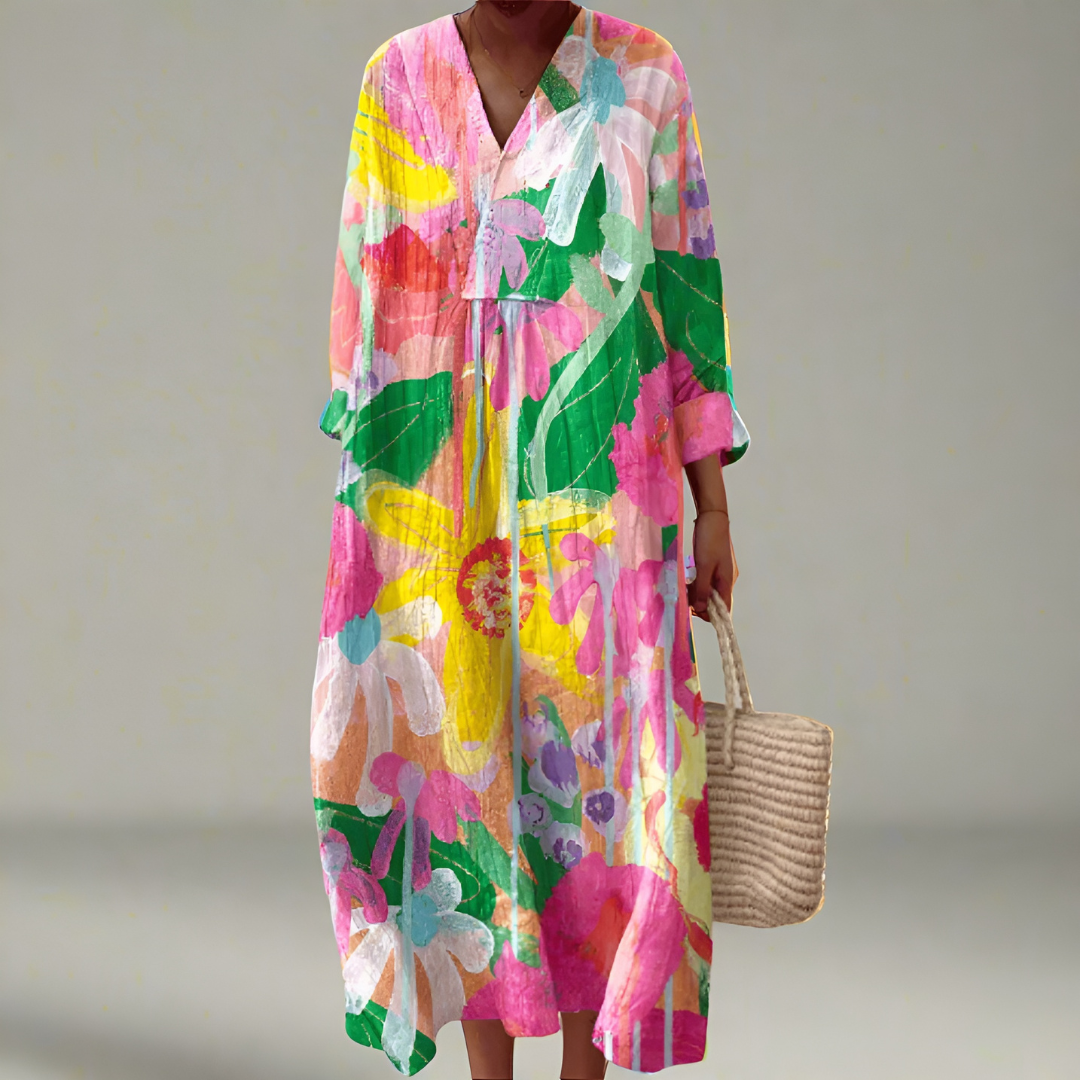 Zelina – Sunburst Petal Maxi Kleid