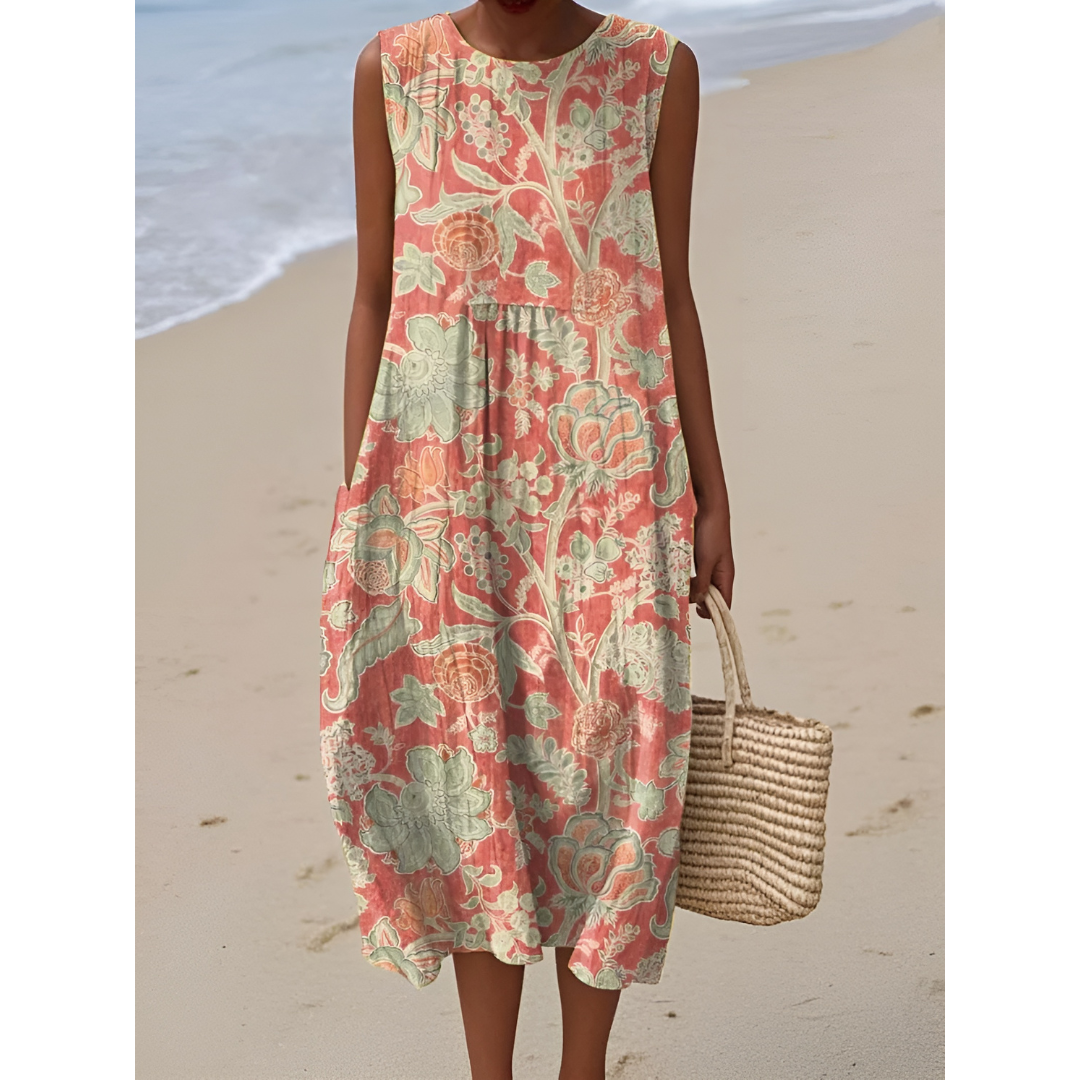 Elayna – Vintage Garten Ärmelloses Kleid