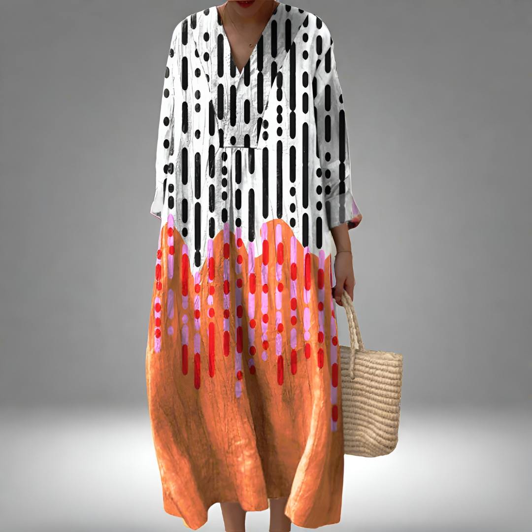 Syra – Sunset Rhythm Midi Kleid