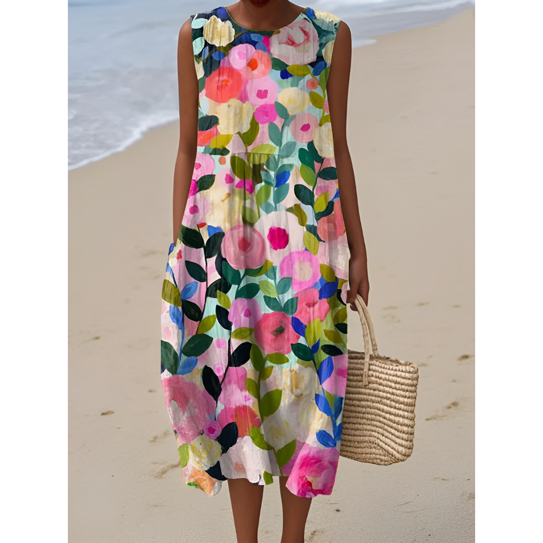 Florenne – Aquarell Blumen Sommerkleid