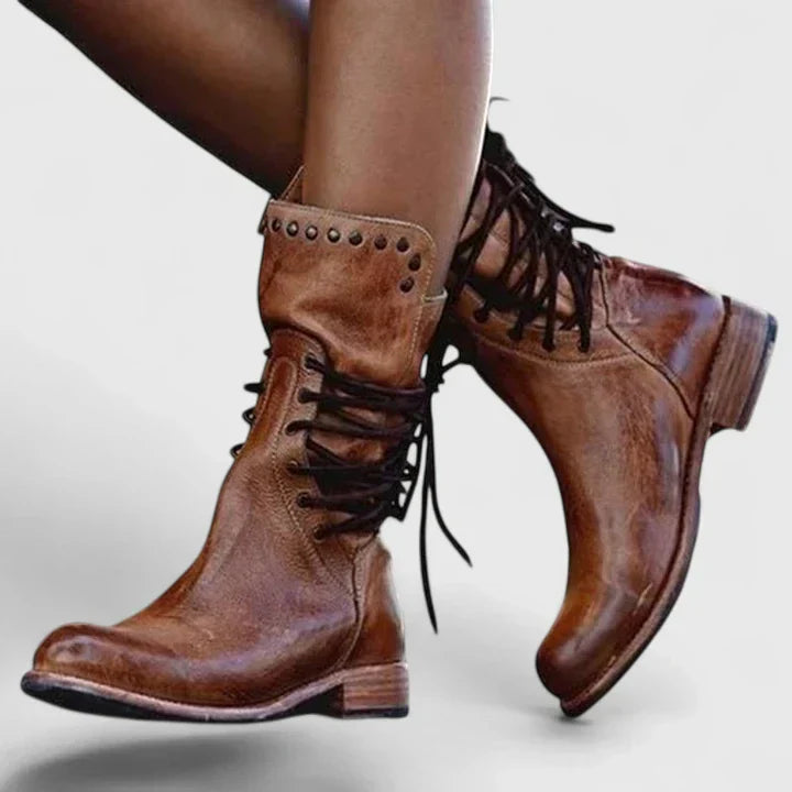 Chin – Vintage Schnürstiefel aus Leder für Damen