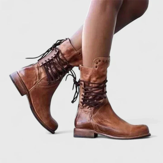 Chin – Vintage Schnürstiefel aus Leder für Damen