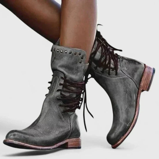 Chin – Vintage Schnürstiefel aus Leder für Damen