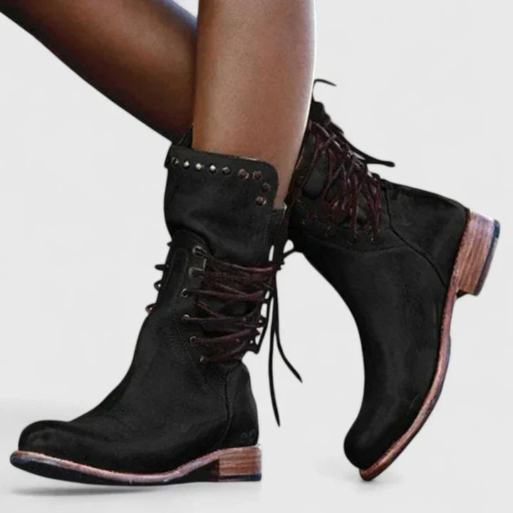 Chin – Vintage Schnürstiefel aus Leder für Damen