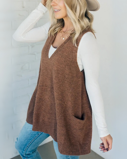 Silvia – Ärmellose Strickweste für Damen
