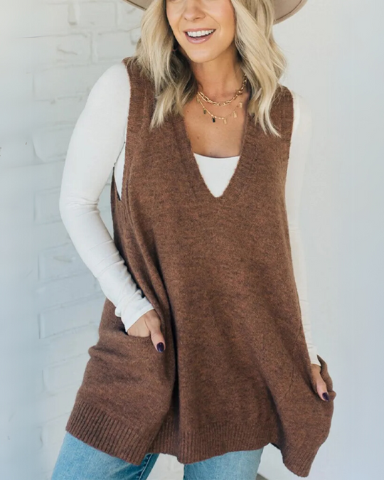 Silvia – Ärmellose Strickweste für Damen