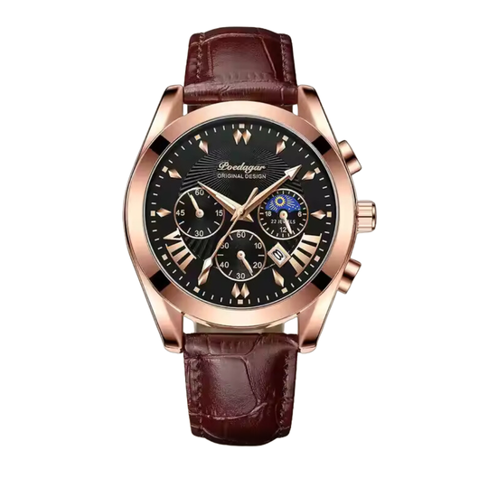 Sleek Leather Band Luxury Watch