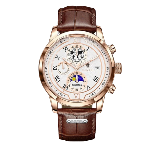 Premium Leather Band Chronograph Watch