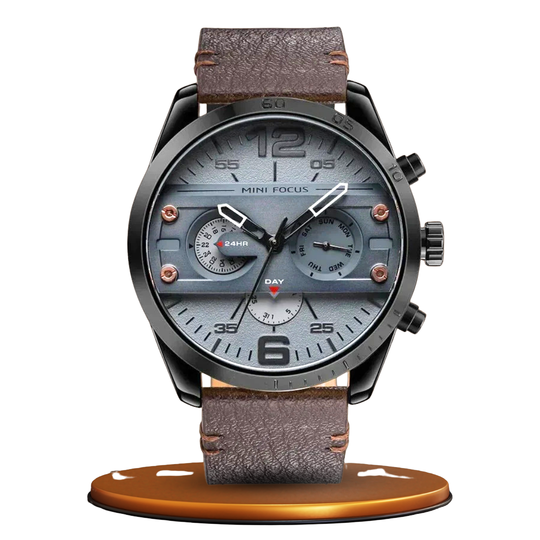 Luxury Leather Band Quartz Chronograph Sports Watch