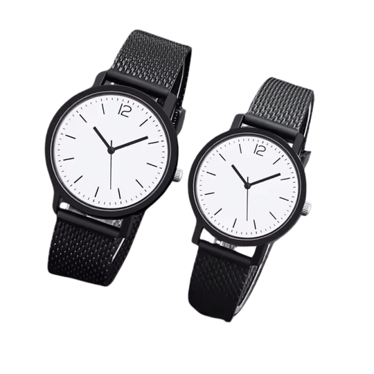 Black-Toned Couple Quartz Watch
