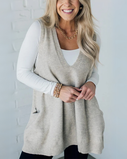 Silvia – Ärmellose Strickweste für Damen