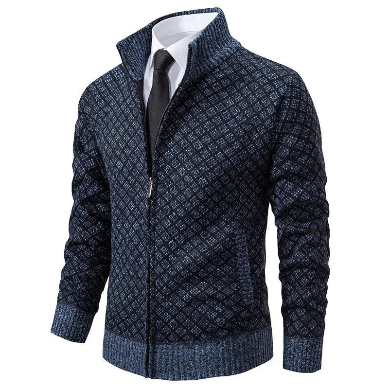 Adrian – Diamant-Strick Zip-Cardigan für Herren