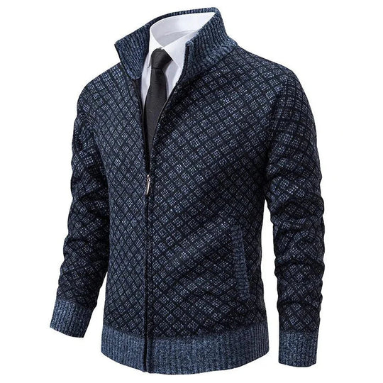 Adrian – Diamant-Strick Zip-Cardigan für Herren