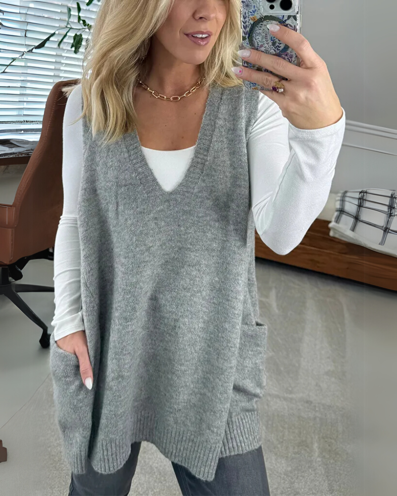 Silvia – Ärmellose Strickweste für Damen