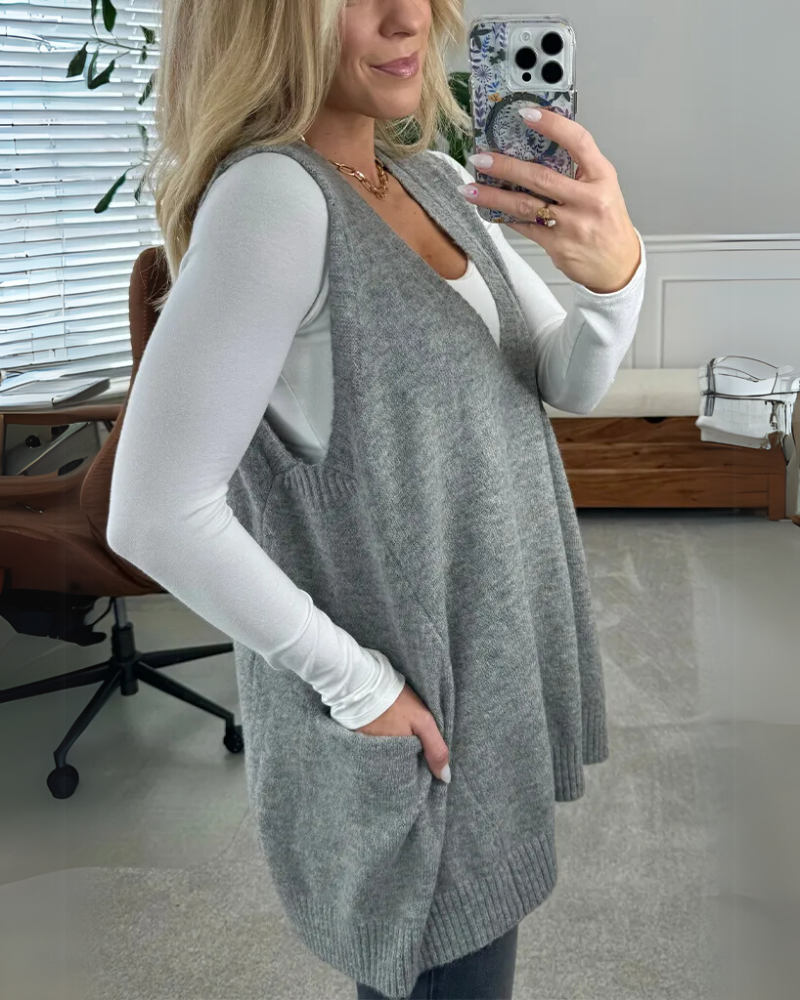 Silvia – Ärmellose Strickweste für Damen