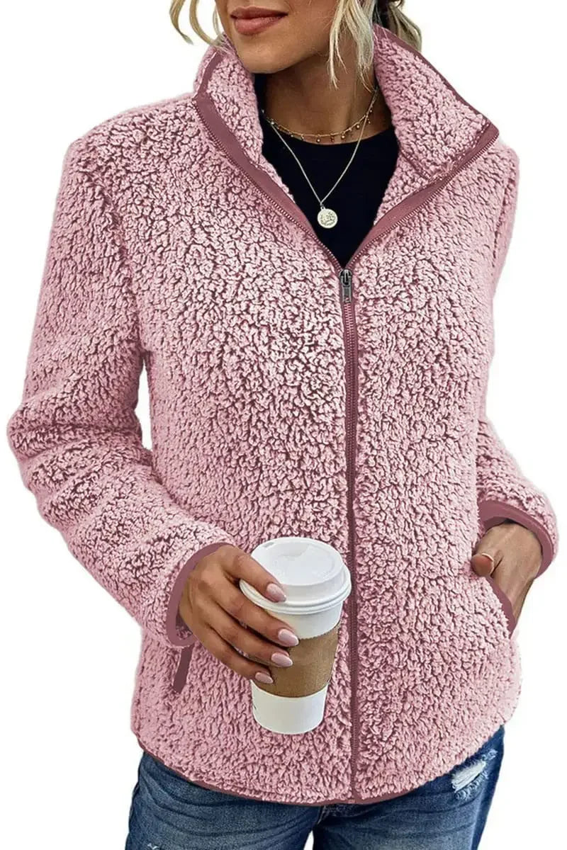 Mivora – Sherpa-Fleece-Jacke mit Reißverschluss für Damen