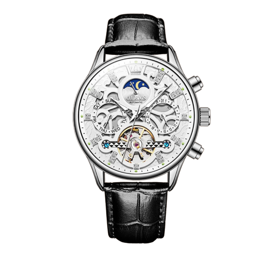 Mechanical Automatic Watch with Leather Band