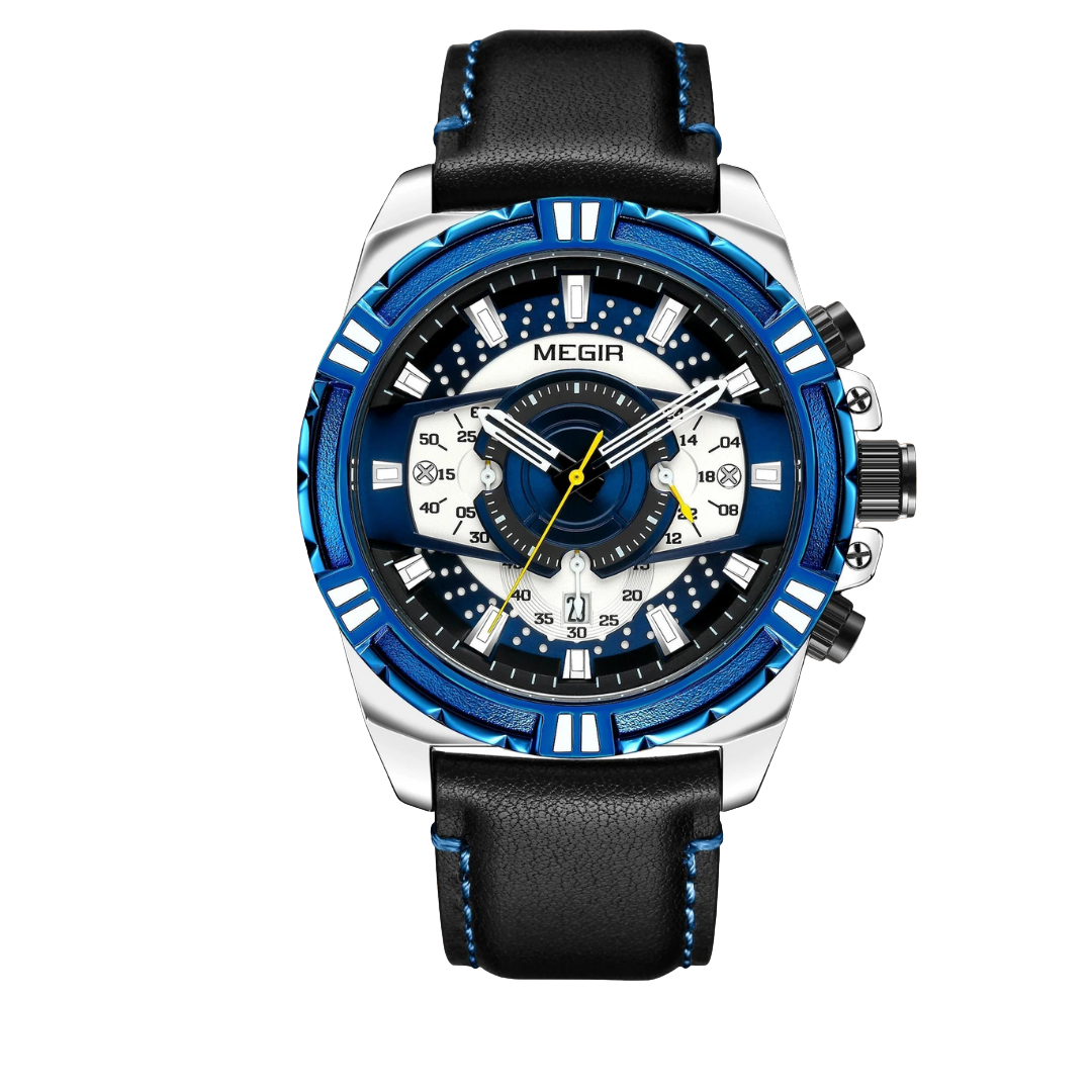 Luxury Quartz Chronograph Military Sport Leather Watch