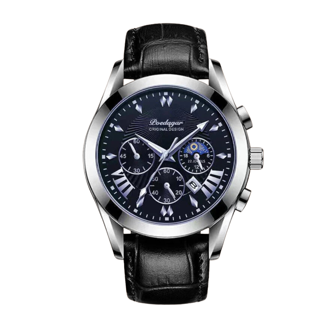 Sleek Leather Band Luxury Watch