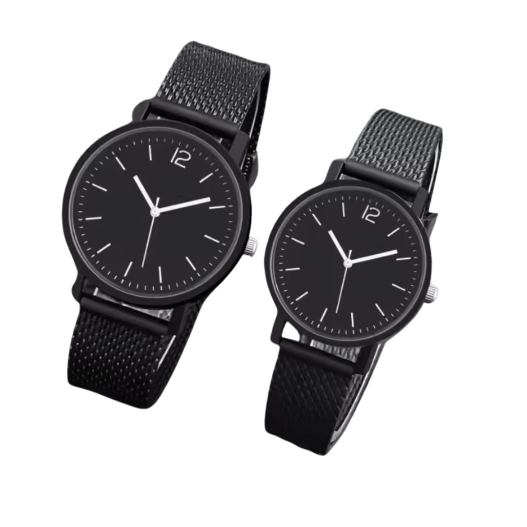 Black-Toned Couple Quartz Watch
