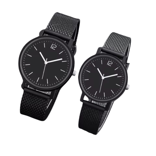 Black-Toned Couple Quartz Watch