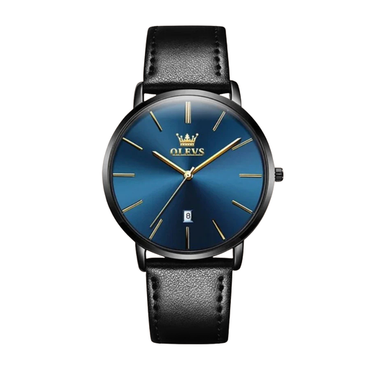 Leather Band Car Date Watch