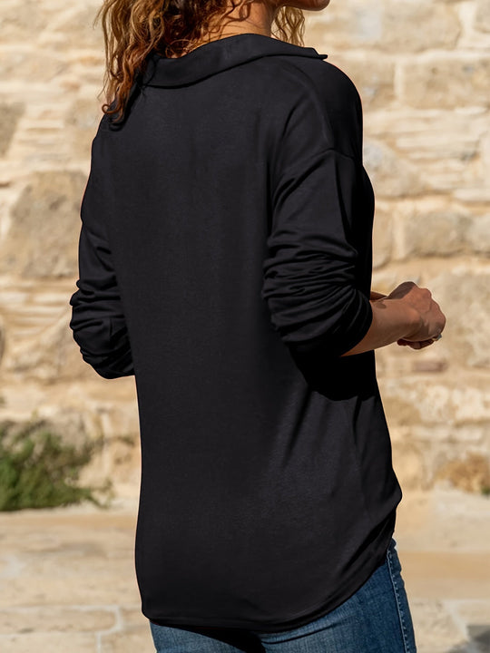 Seraya – Zip-Kragen Langarm-Top für Damen