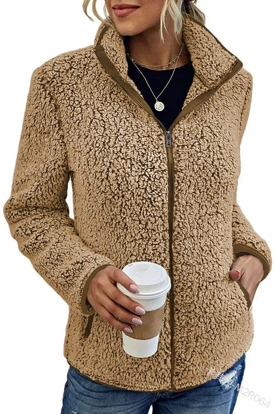 Mivora – Sherpa-Fleece-Jacke mit Reißverschluss für Damen