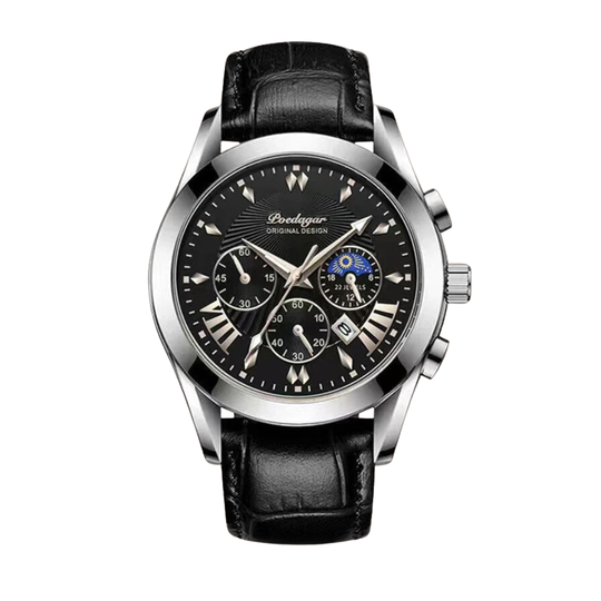 Sleek Leather Band Luxury Watch