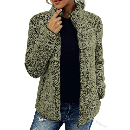 Mivora – Sherpa-Fleece-Jacke mit Reißverschluss für Damen