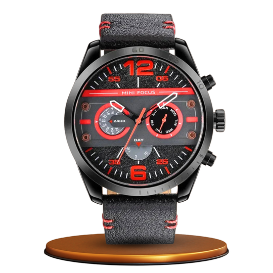 Luxury Leather Band Quartz Chronograph Sports Watch