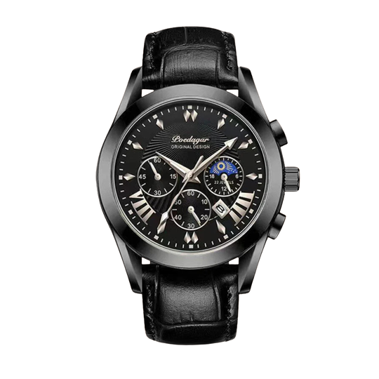 Sleek Leather Band Luxury Watch