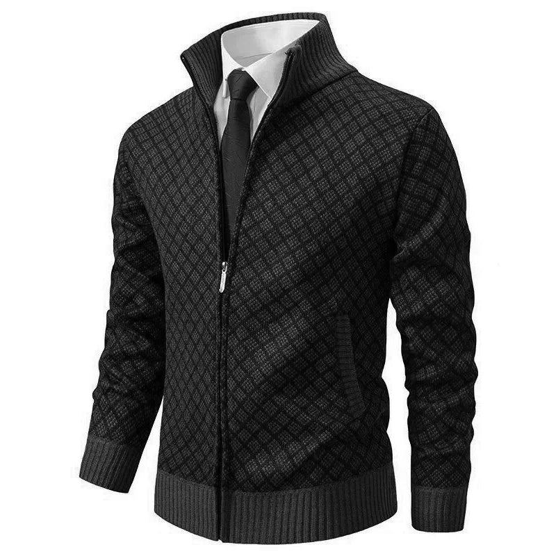Adrian – Diamant-Strick Zip-Cardigan für Herren