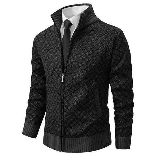 Adrian – Diamant-Strick Zip-Cardigan für Herren
