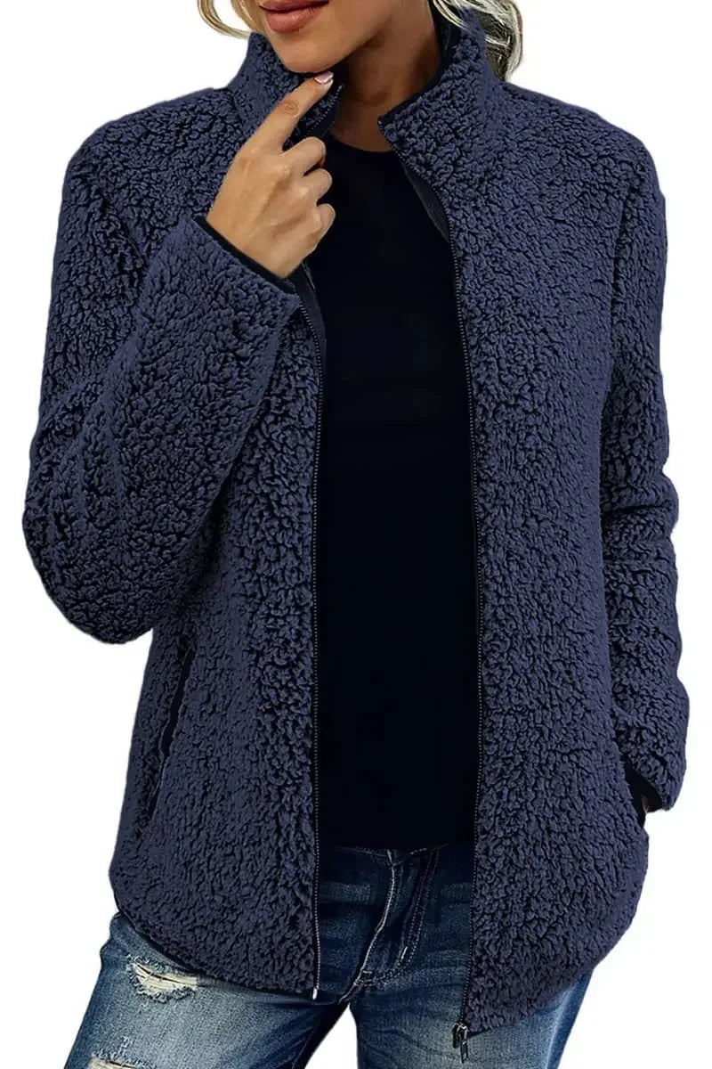 Mivora – Sherpa-Fleece-Jacke mit Reißverschluss für Damen