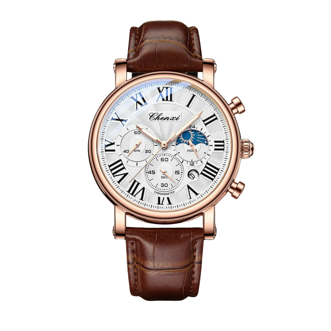 Luxury Leather Strap Quartz Watch