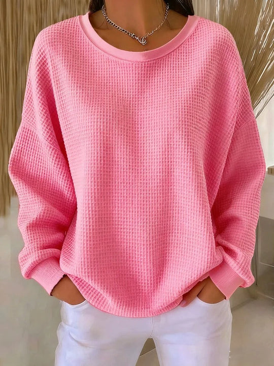 Elora | Textured Pink Sweater