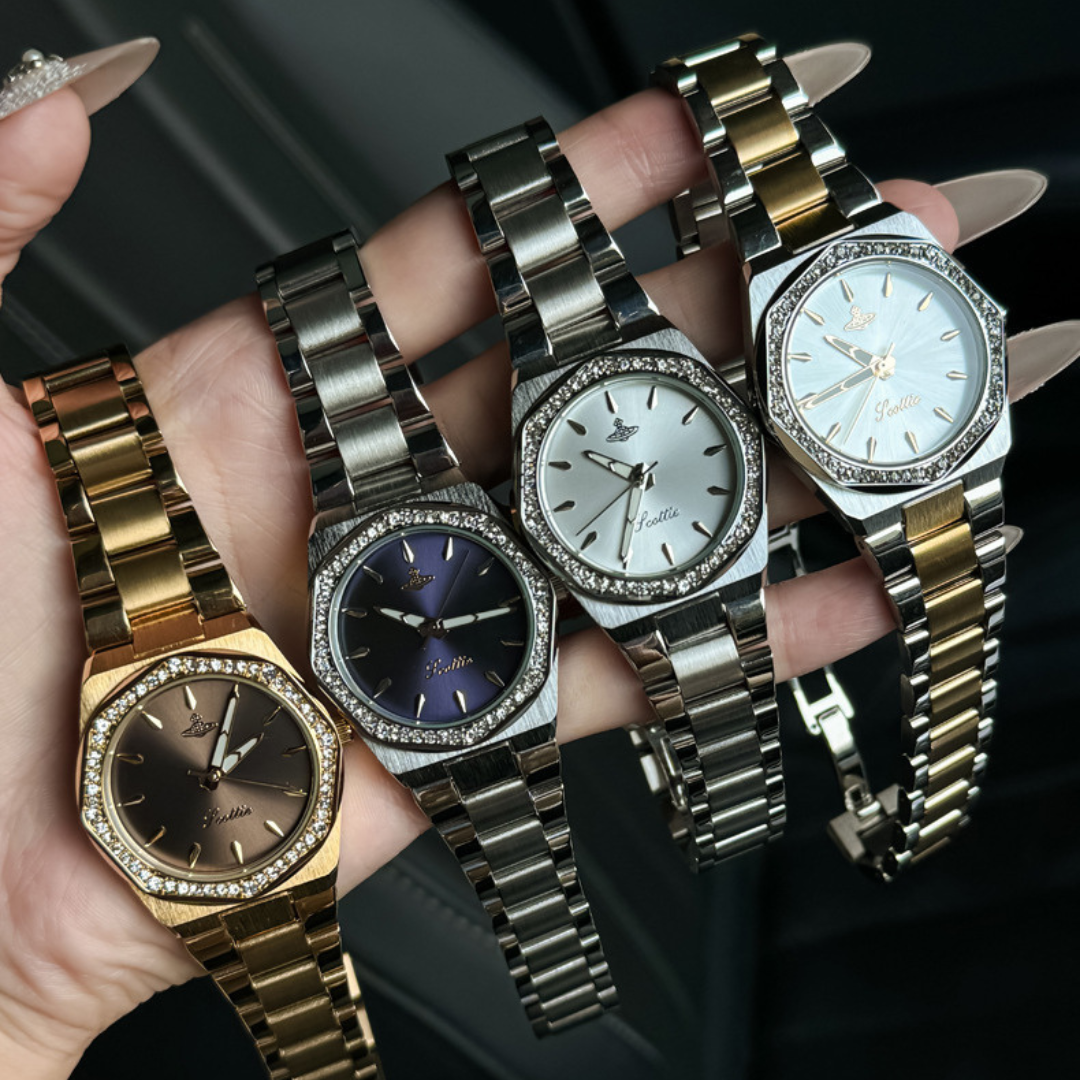 Stainless Octagonal Diamond Dainty Watch