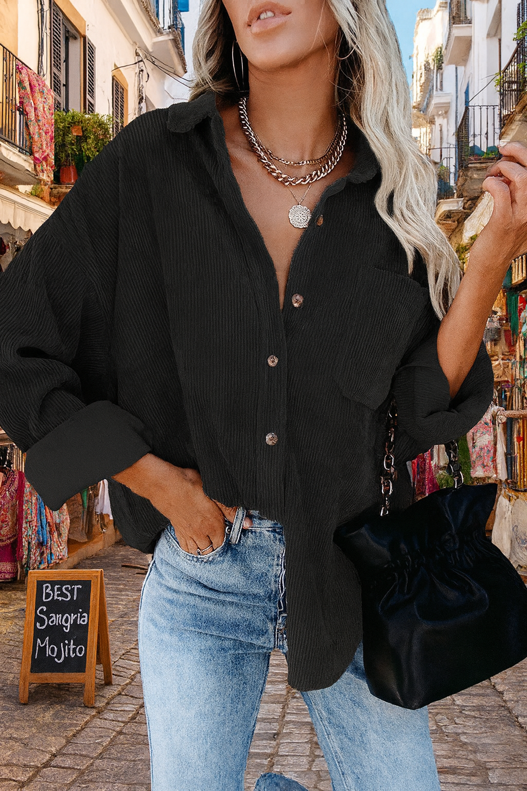 Eloura – Corduroy Button-Up Hemd für Frauen