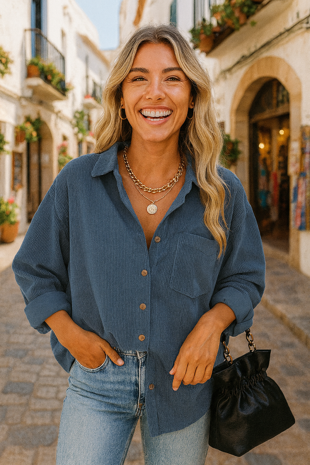 Eloura – Corduroy Button-Up Hemd für Frauen