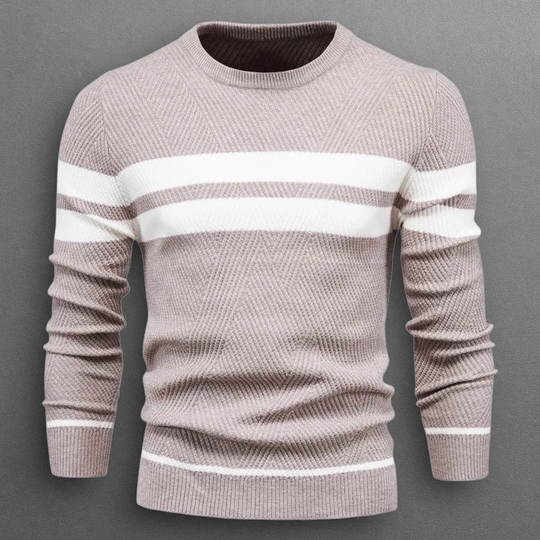 Oliver – Gestreifter Rundhals-Strickpullover für Herren