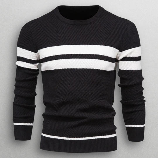 Oliver – Gestreifter Rundhals-Strickpullover für Herren