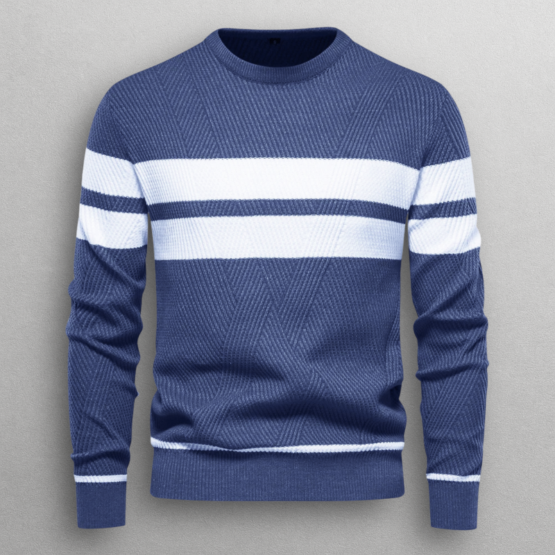 Oliver – Gestreifter Rundhals-Strickpullover für Herren