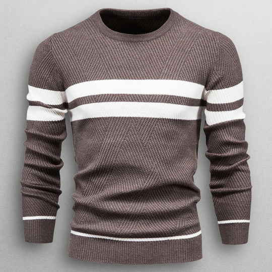 Oliver – Gestreifter Rundhals-Strickpullover für Herren
