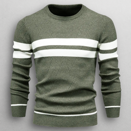 Oliver – Gestreifter Rundhals-Strickpullover für Herren