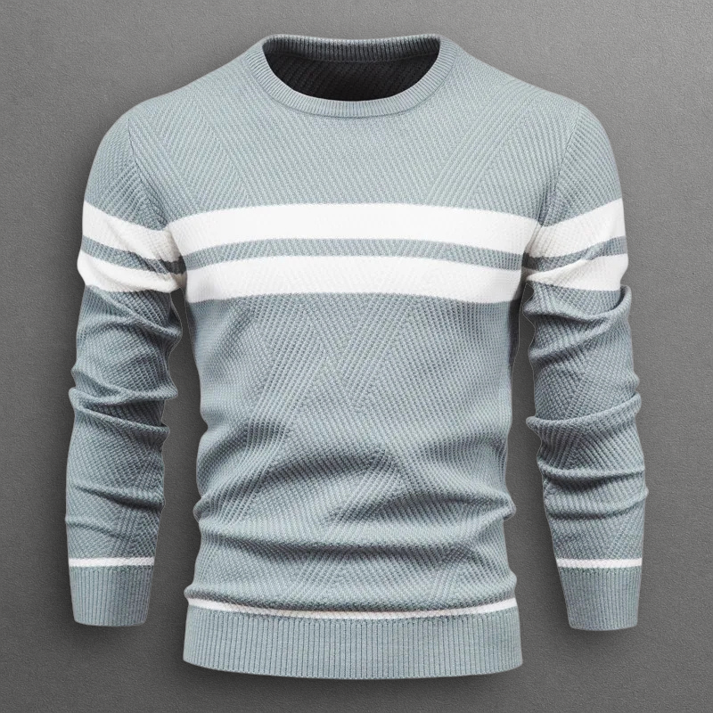 Oliver – Gestreifter Rundhals-Strickpullover für Herren
