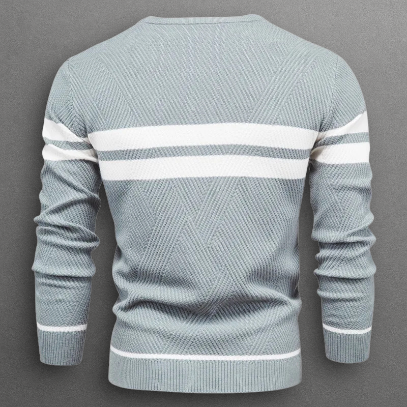 Oliver – Gestreifter Rundhals-Strickpullover für Herren