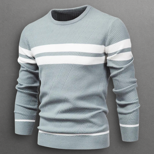 Oliver – Gestreifter Rundhals-Strickpullover für Herren