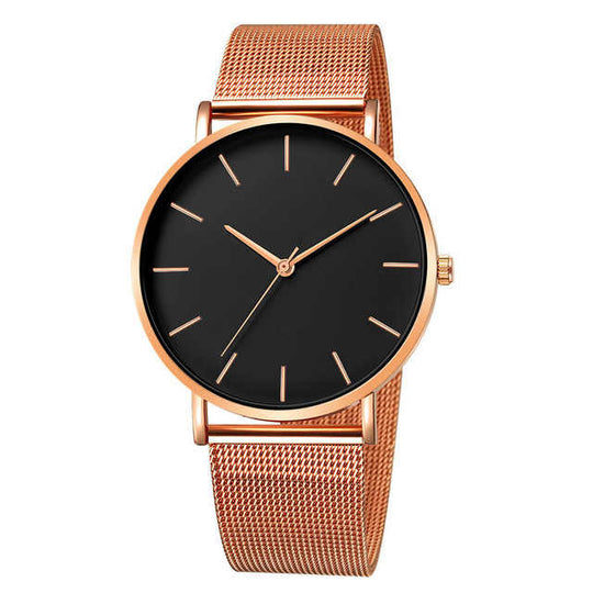 Minimalist Stainless Steel Mesh Quartz Watch