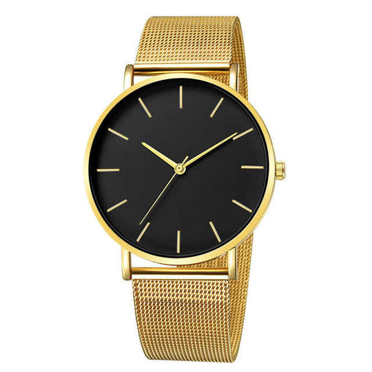 Minimalist Stainless Steel Mesh Quartz Watch